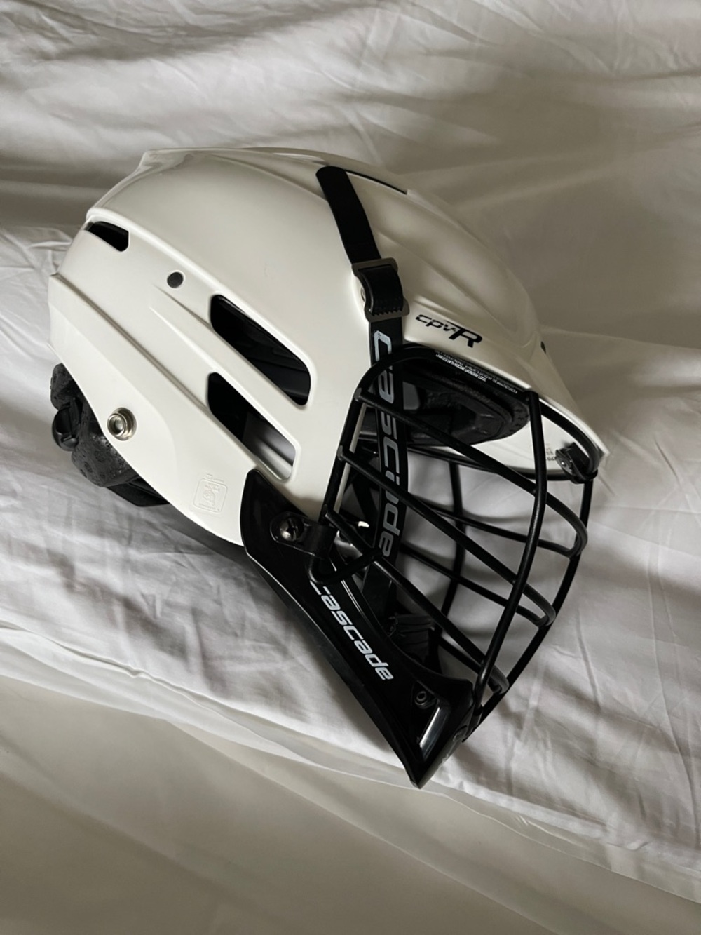 Cascade CPX-R White Lacrosse Helmet with Black Facemask